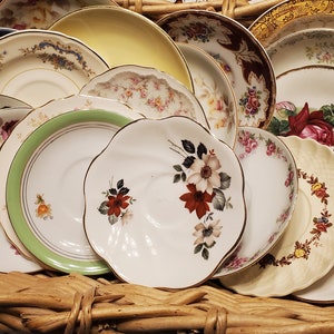 5 Vintage Mismatched Saucers