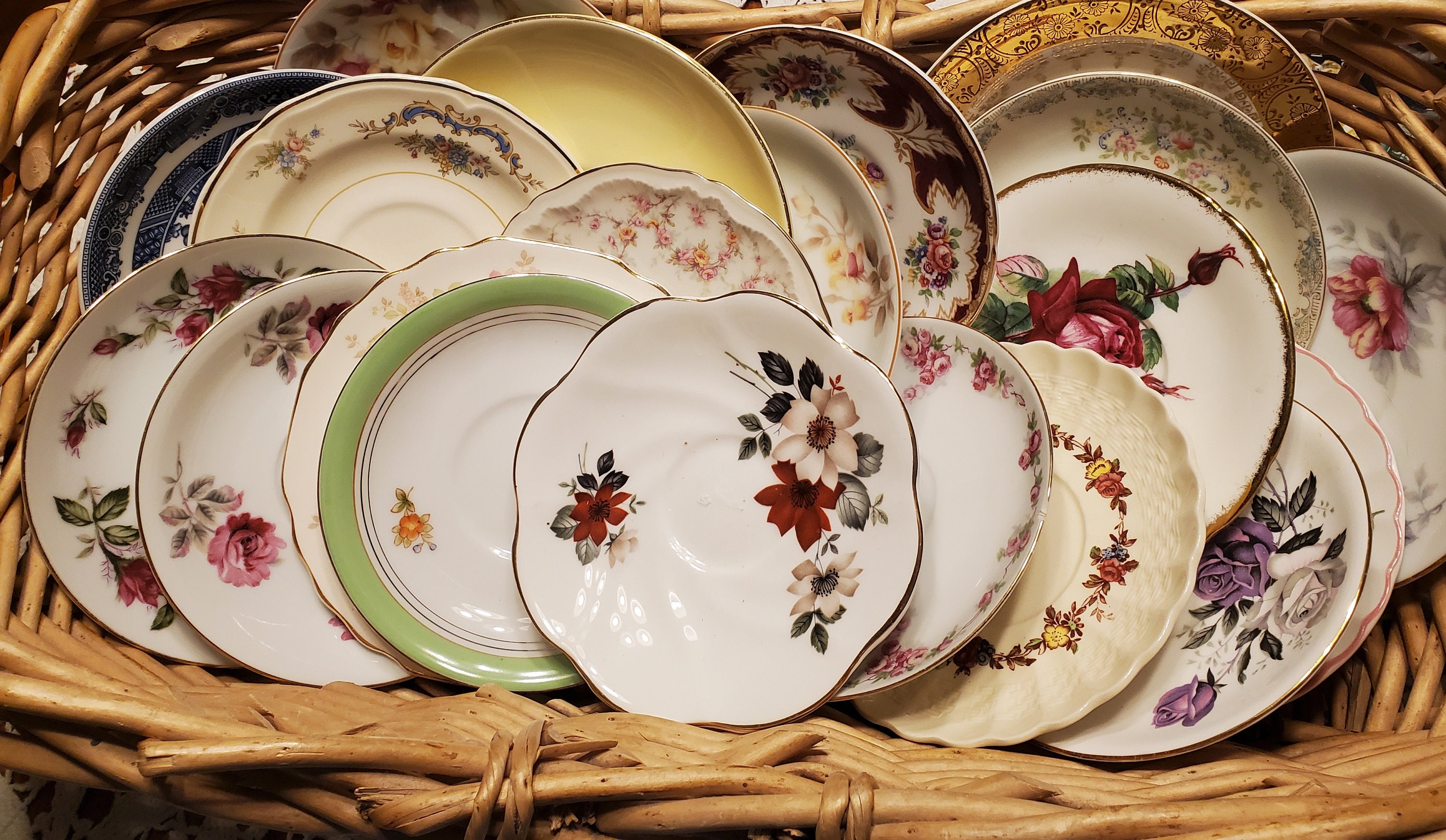 5 Vintage Mismatched Saucers