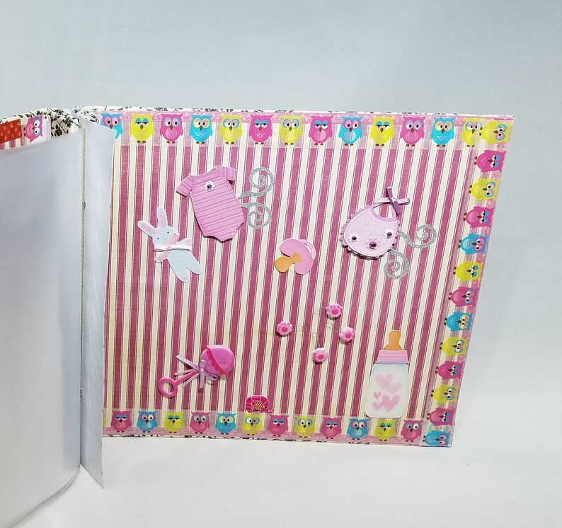 Blank photo album baby girl Personalized first birthday album for girl 8x8 scrapbook album premade Customized baby girl scrapbook album