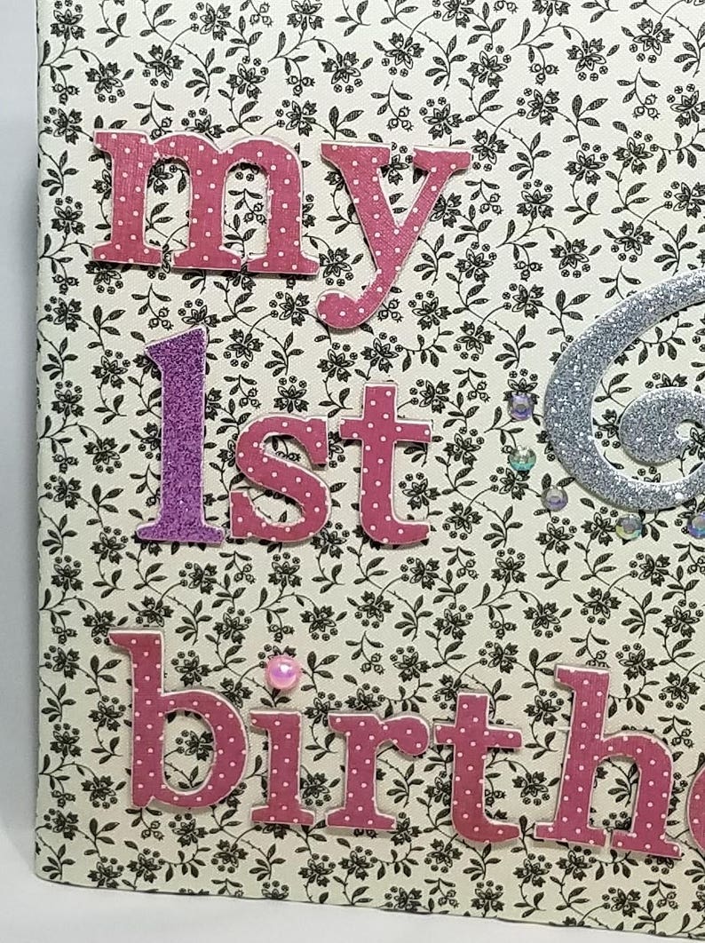 Blank photo album baby girl Personalized first birthday album for girl 8x8 scrapbook album premade Customized baby girl scrapbook album