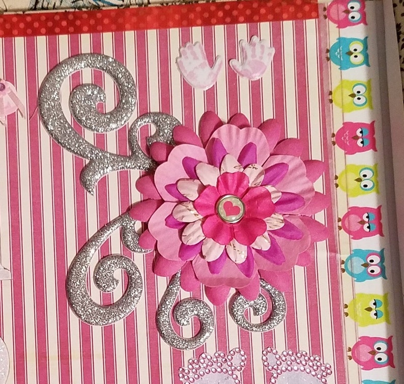 Blank photo album baby girl Personalized first birthday album for girl 8x8 scrapbook album premade Customized baby girl scrapbook album