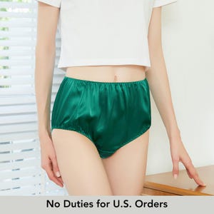 Emerald Green Pure Mulberry Silk French Cut Panties | High Waist | 22 Momme | Float Collection