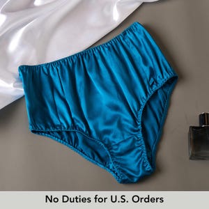 Turquoise Pure Mulberry Silk French Cut Panties | High Waist | 22 Momme | Float Collection