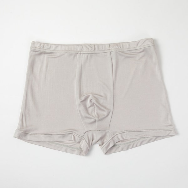 Silver Grey Knitted Silk Men's Trunks | Mid Rise | Shimmer Collection