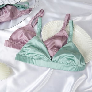 Custom Made Pure Mulberry Silk Bralettes | Vin Bras | No Wire | 19 Momme | Float Collection