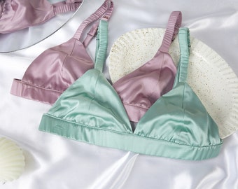 Custom Made Pure Mulberry Silk Bralettes | Vin Bras | No Wire | 19 Momme | Float Collection