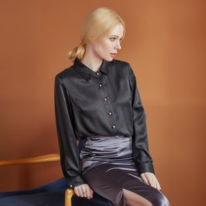 Satin charmeuse blouses hotsell