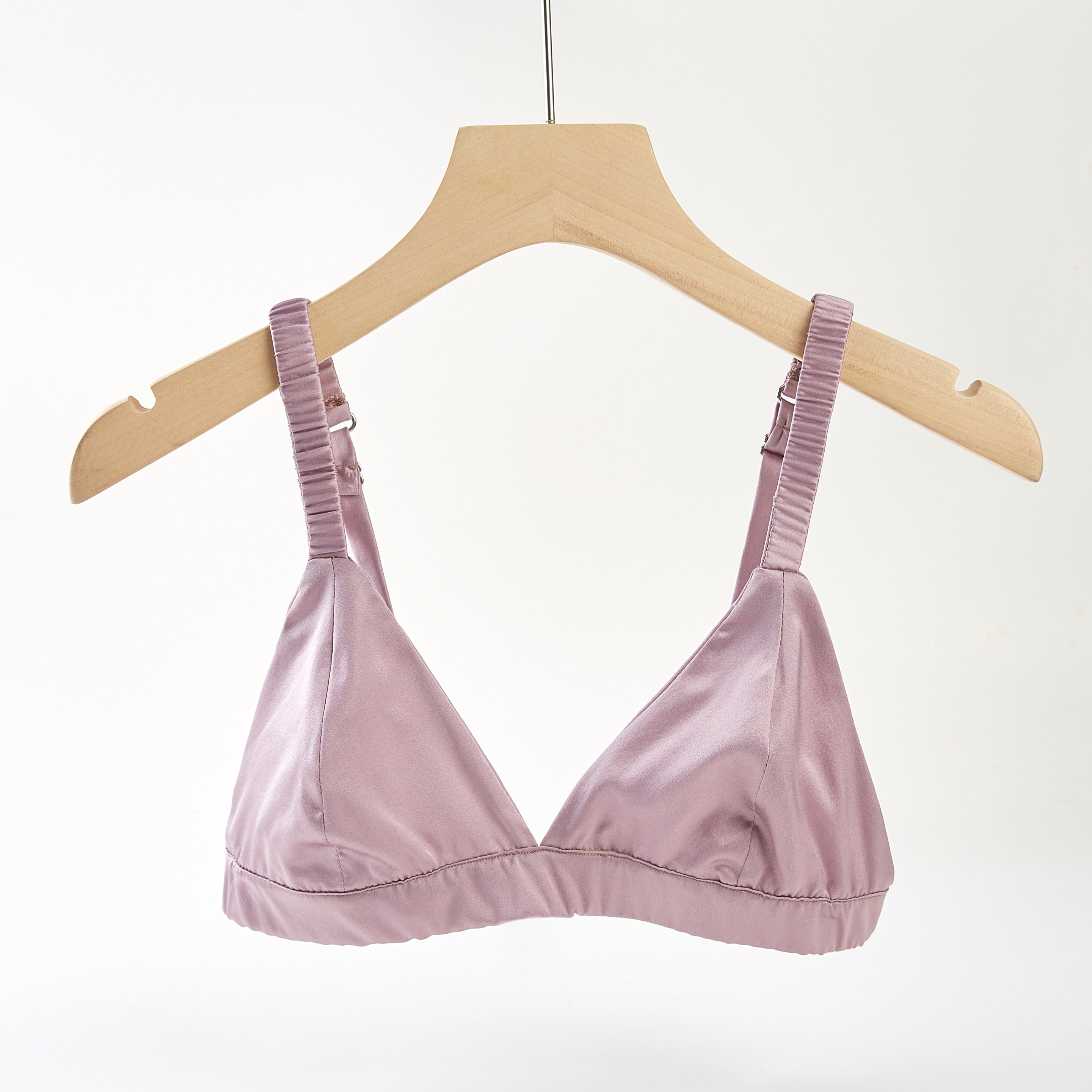 Melanie lace-trimmed stretch-silk charmeuse soft-cup triangle bra