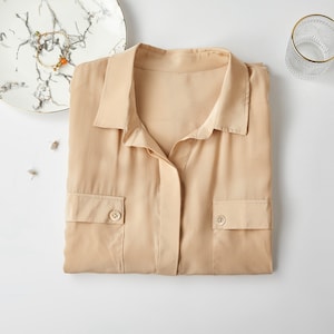 Sample: Pure Silk Long Sleeve Elva Blouse XL-1X