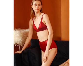 Ruby Pure Mulberry Silk French Cut Panties | High Waist | 22 Momme | Float Collection