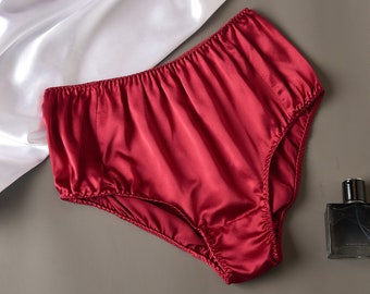 Ruby Pure Mulberry Silk French Cut Panties | High Waist | 22 Momme | Float Collection