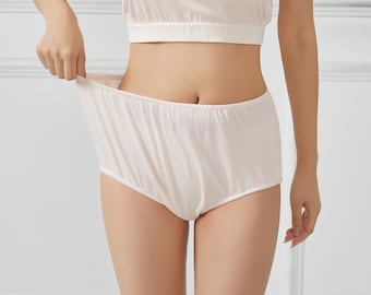 Custom Handmade Pure Silk Panties | Elora Panties | High Waist French Cut | Knitted Mulberry Silk