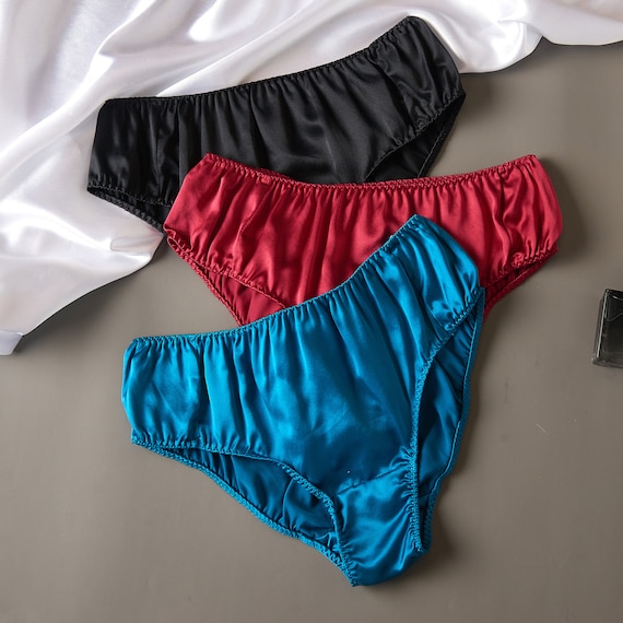 100% Mulberry Silk Underwear Women Briefs Thin Cool High Waist