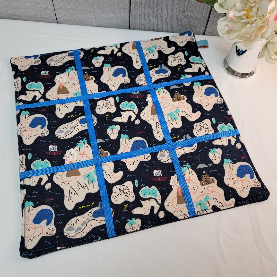 Bean Bag Tic Tac Toe Game Set Pirate Map Skull and Crossbones Etsy