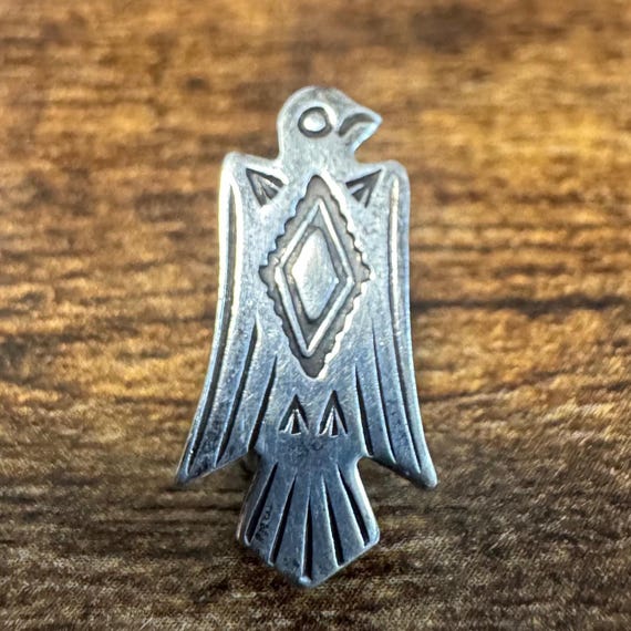 Vintage Fred Harvey Era Thunderbird Pin Sterling Silv… - Gem