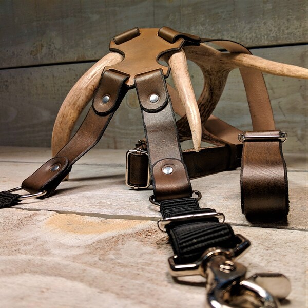 FREE SHIPPING NORTHAMERICA! *New* Heavy Duty 4 Point Trigger Clip Top Grain Leather Suspenders