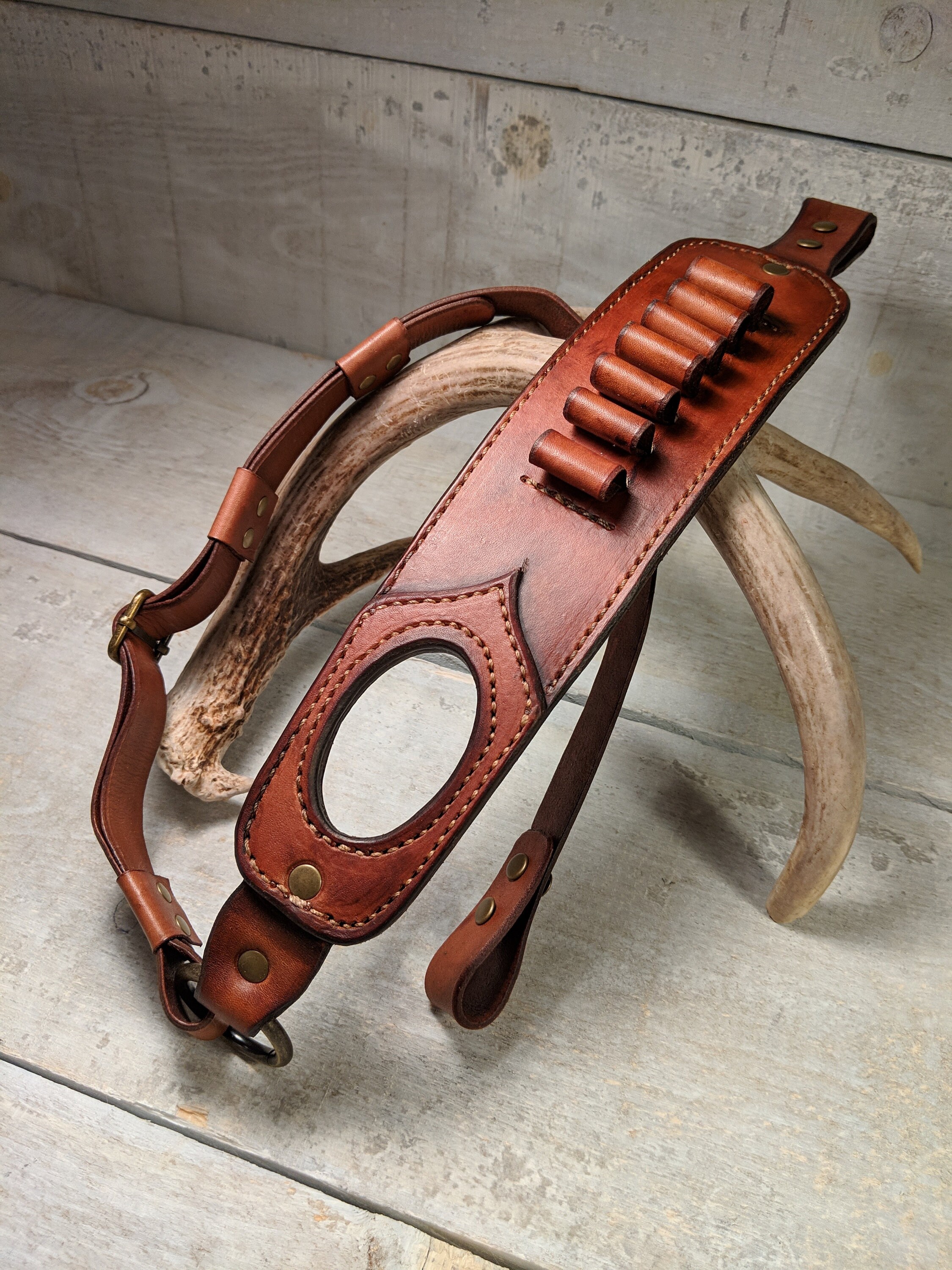 Choice of 3 Colors Padded Swivels available Made in USA Leather Rifle