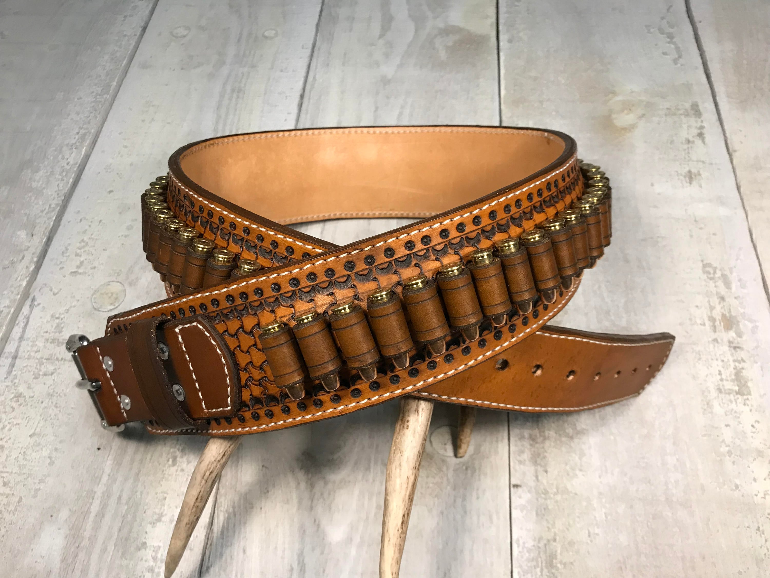 Leather Cartridge Belt / Cowboy Western