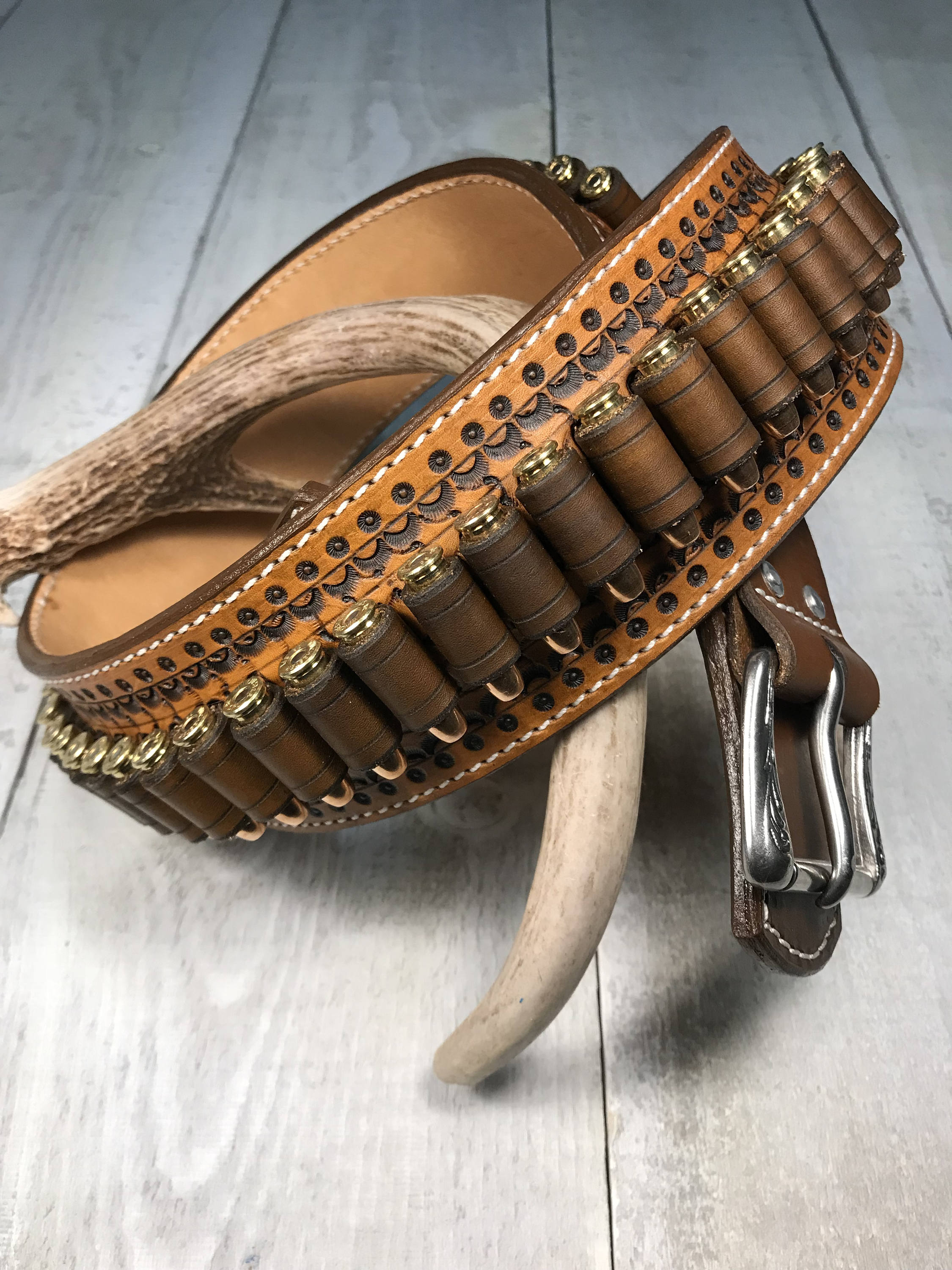 Leather Cartridge Belt / Cowboy Western