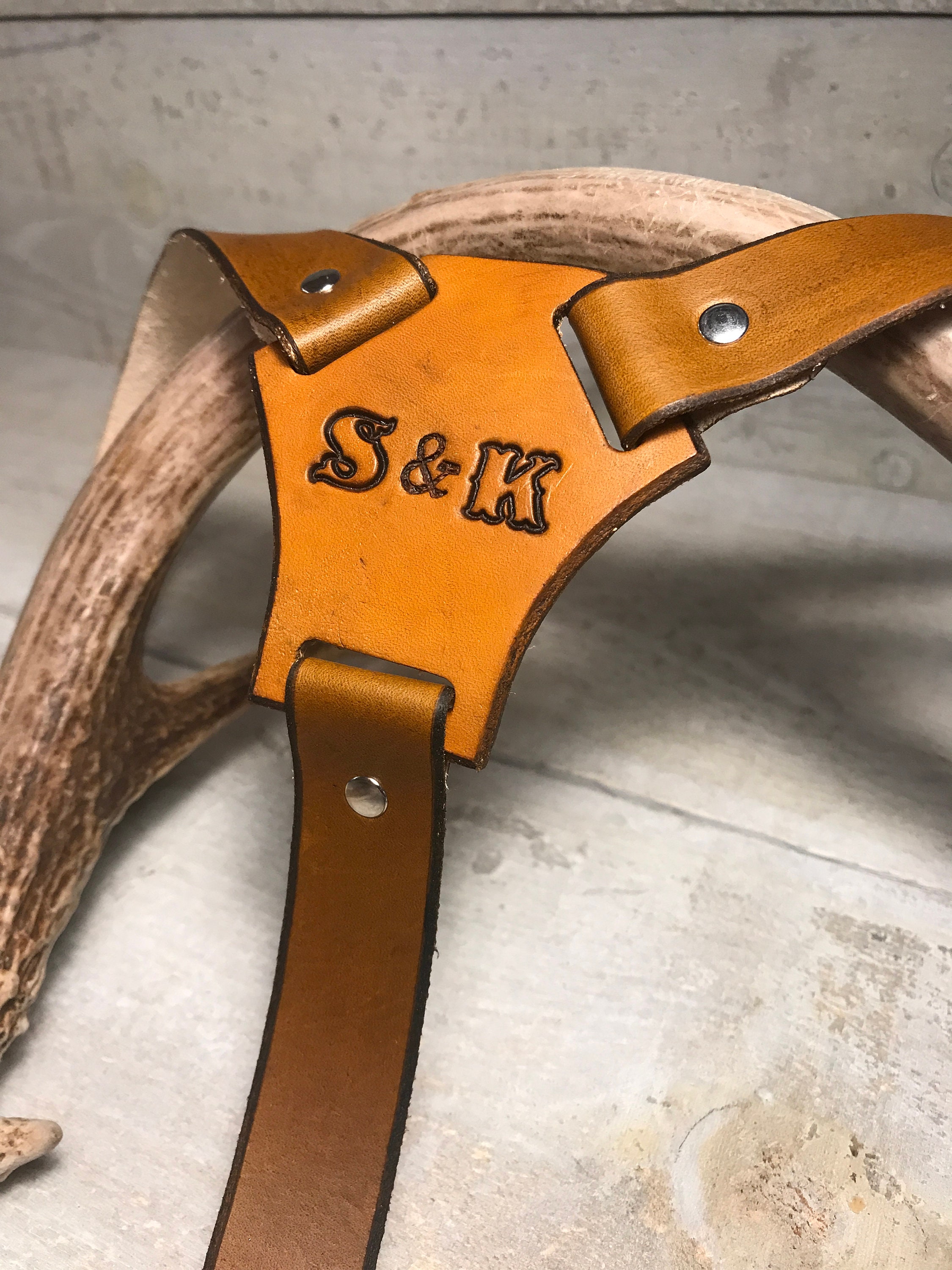 FREE INITIALS ! Classic Leather Wedding Suspenders