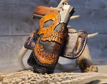 Custom Leather 1911 Skull Holster
