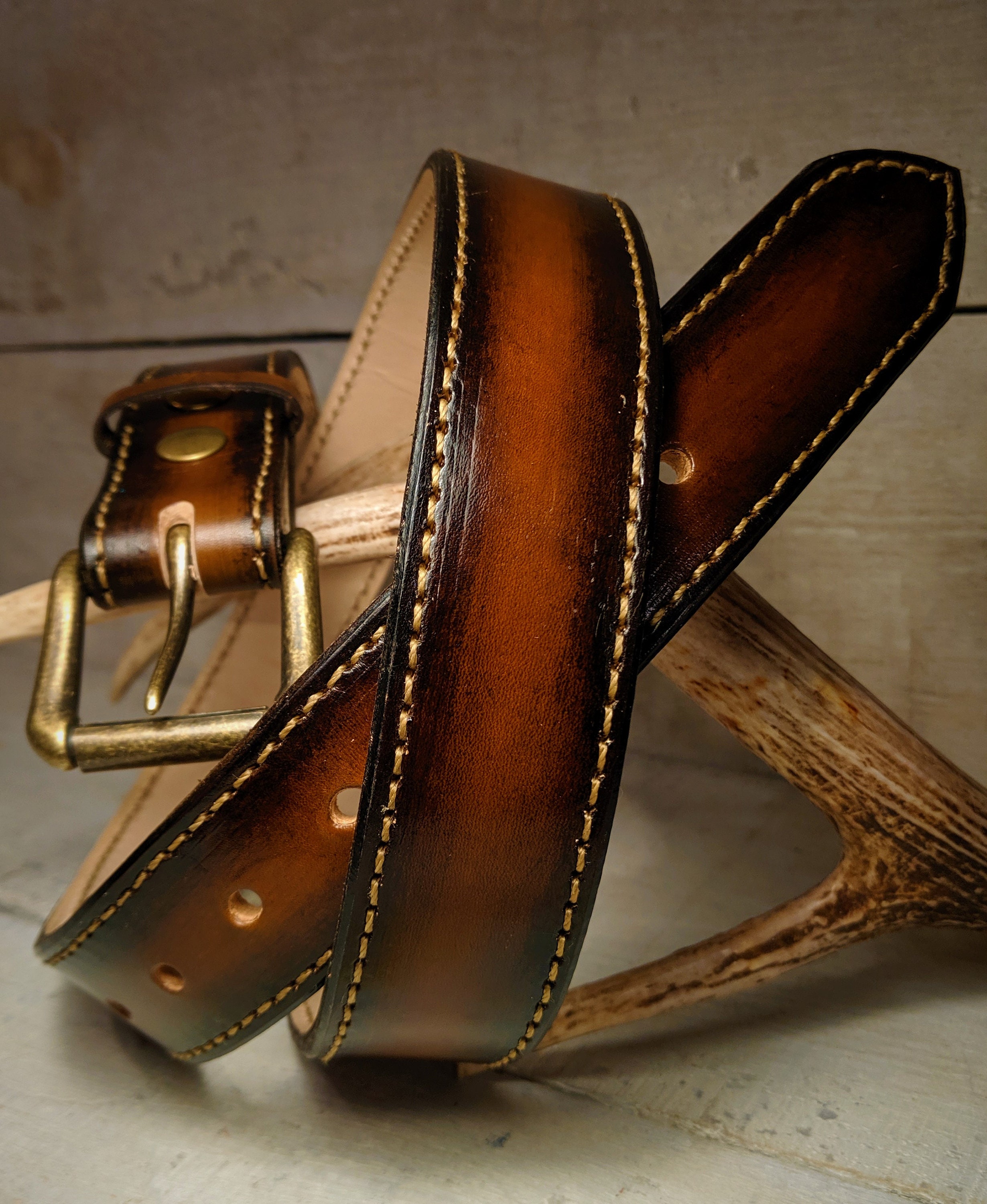 Handmade Fully Lined Leather Belt With Removable Buckle Ships Free