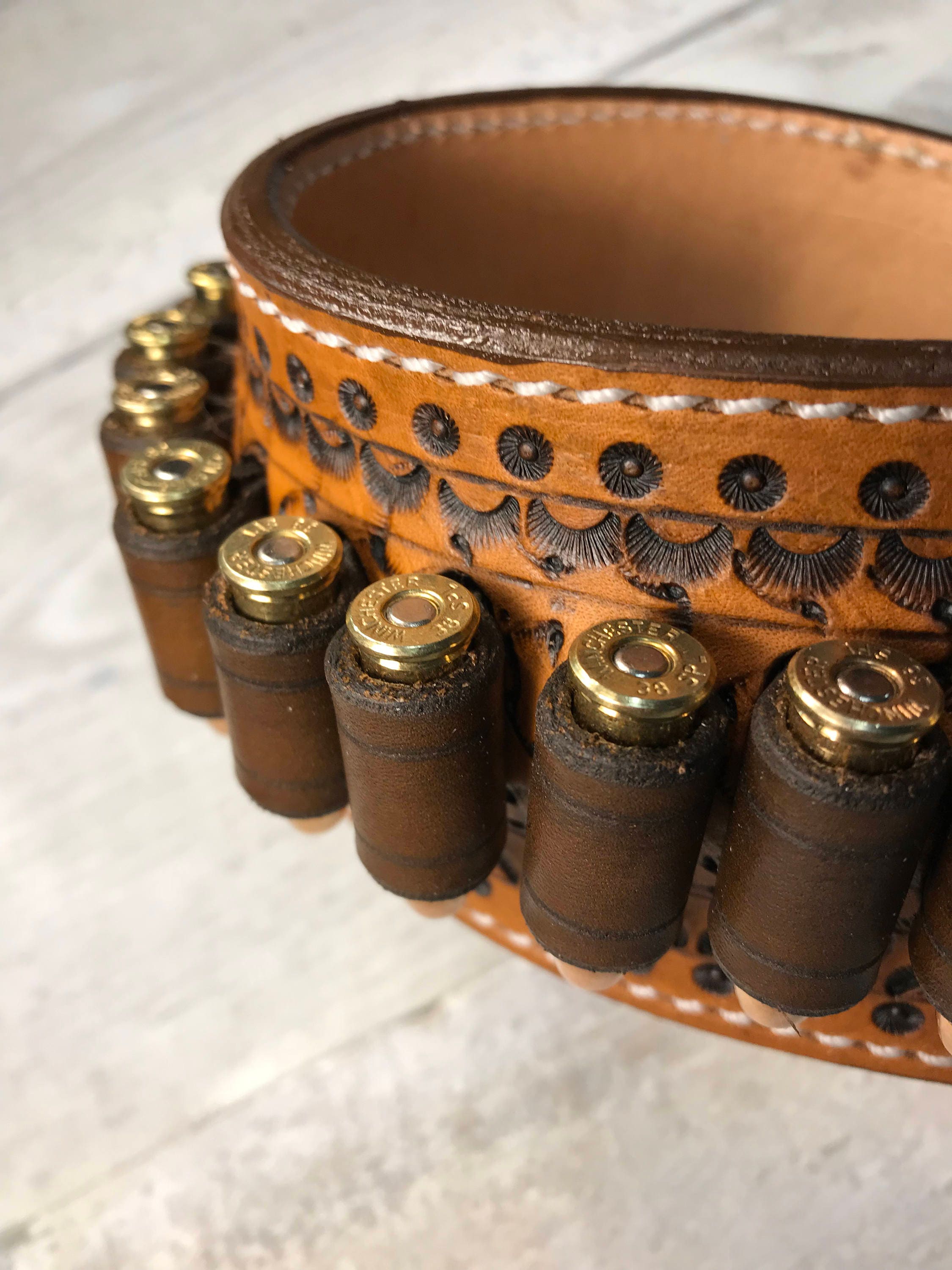 Leather Cartridge Belt / Cowboy Western