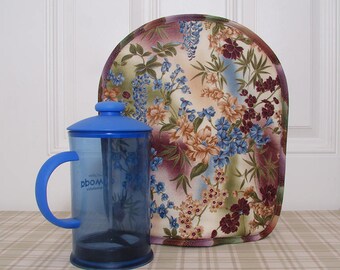 French press cozy, French press cover, French press cosy, French press coffee cozy, Insulated cozy, press wrap, Koffee Kozee Asian Flowers