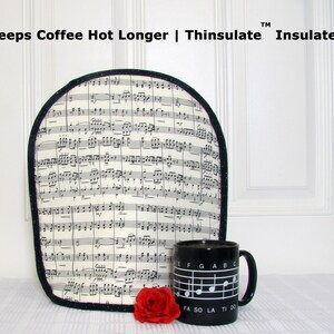French press cozy, French press cover, French press cosy, French press coffee cozy, Insulated cozy, Koffee Kozee Music and Roses