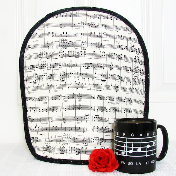 French press cozy, French press cover, French press cosy, French press coffee cozy, Insulated cozy, Koffee Kozee Musical Notes