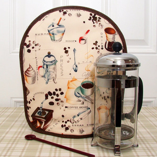 French press cozy, French press cover, French press cosy, French press coffee cozy, Insulated cozy, Koffee Kozee French Press Coffee Grinder