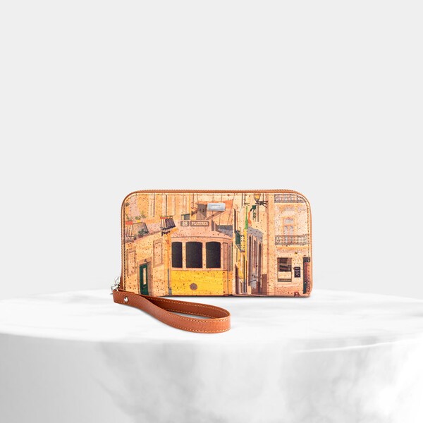 Cork Wallet "Lisboa", Cork Wallet Illustration, Woman Wallet, Lisbon Wallet print, cork and leather