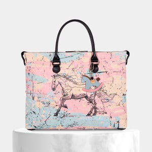 Bolso de corcho convertible 3 en 1 "Dream Horse", bolso de mano y bandolera de corcho, bolso de mano 3 en 1, múltiples formatos 3 en 1, corcho y piel