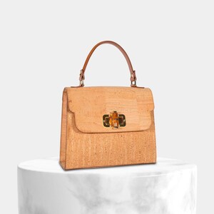 Bolso de mano y bandolera vintage mujer de corcho natural, bolso de mano de corcho para el día a día, bolso clásico de corcho, bolso retro mujer, corcho y piel
