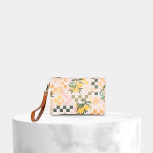 Bolso de mano de corcho con estampado "Summer Tiles", bolso de mano y cinturón de corcho, asa de piel, ilustración en corcho, corcho y piel.