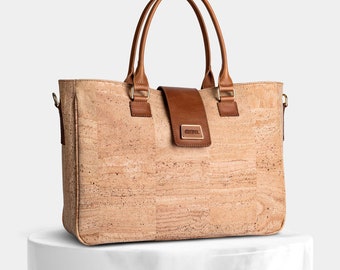 Conscious Premium Vegan Cork Leather Dirt /& Water Repellent Durable Minimalist Unisex Briefcase Handmade in Portugal