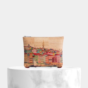 Cork Crossbody Bag 2in1 Purse Colorful Oporto, Cork Clutch & Crossbody Bag, cork Purse, cork purse for woman, clutch print, cork and leather