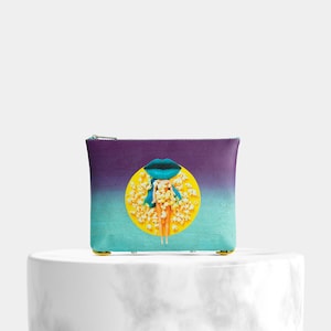 Cork Crossbody Bag 2in1 Purse cork illustration, Pop Corn Printing Cork Clutch & Crossbody Bag, purse for woman, cork and leather