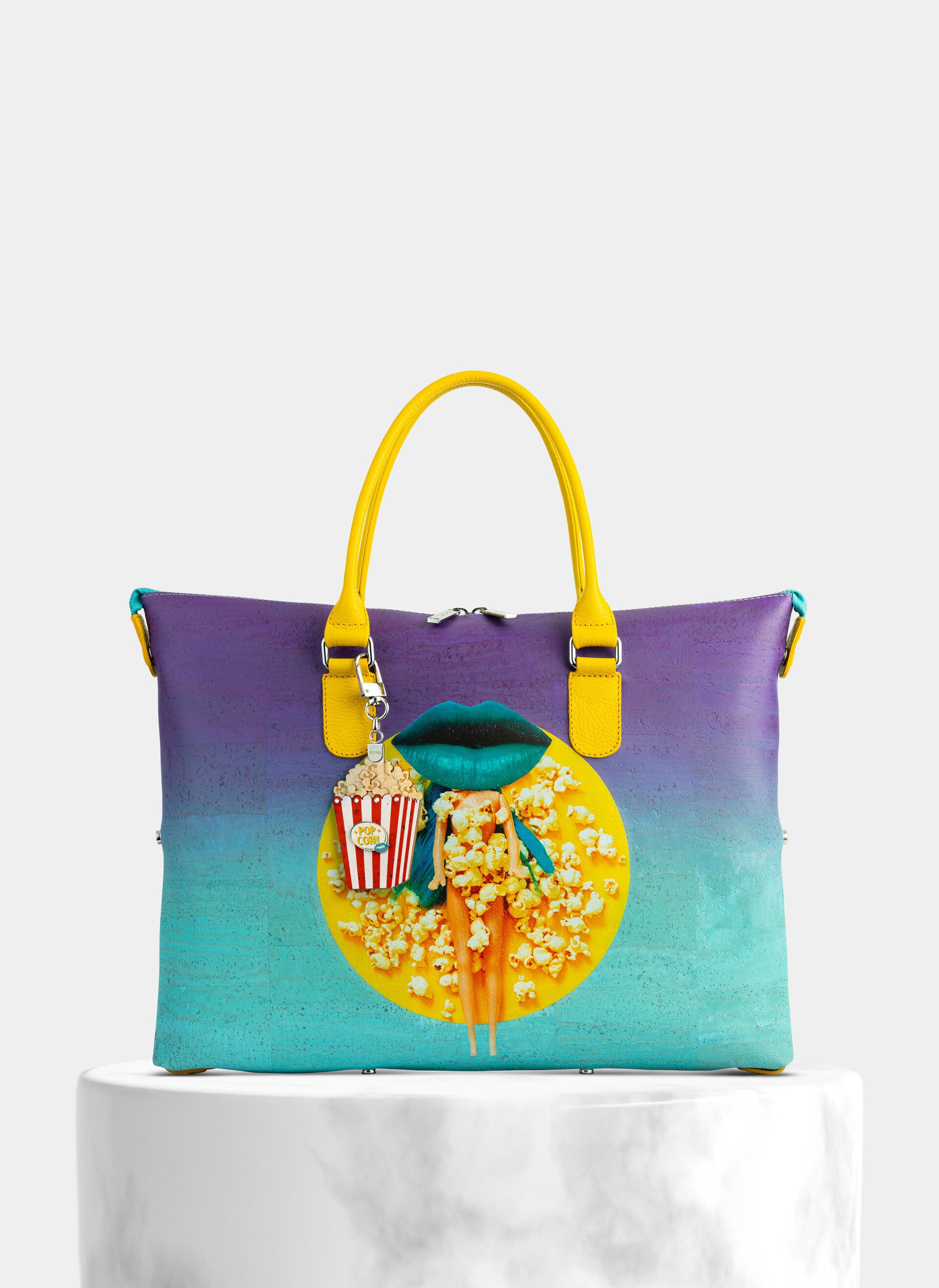 Cork Handbag Convertible 3in1 "Pop Corn", Cork Handbag and Crossbody Bag, Handbag 3in1, multiple formats 3in1, cork and leather