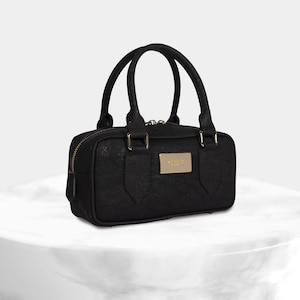 Mini Classic Cork Handbag, Black Cork, Woman Vegan Handbag, Cork Handbag, Woman Handbag, Cork Crossbody bag