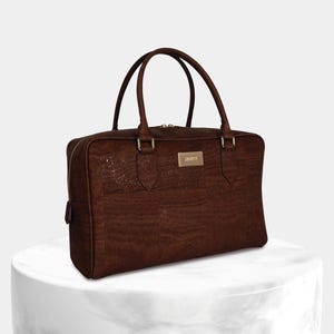 Bolso clásico de corcho marrón, bolso vegano para mujer, bolso de corcho, bolso de mano para mujer, bolso bandolera de corcho