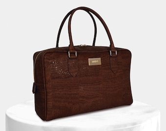Classic Brown Cork Handbag, Vegan Women's Bag