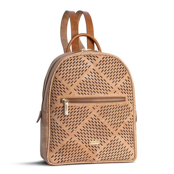 Textured Tan Backpack Women Tan Texture Leather Backpack – Teakwood Leathers main image 2