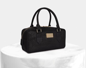 Black Cork Handbag, Vegan Handbag Bag, Made in Portugal