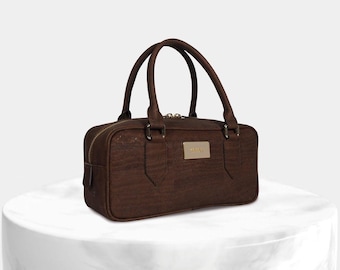 Brown Cork Handbag, Vegan Crossbody Bag, Made in Portugal