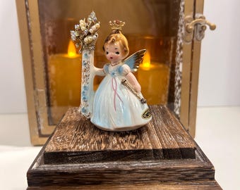Josef Originals Birthday Figurine, Porcelain Angel with Jewels, Crown, Scepter