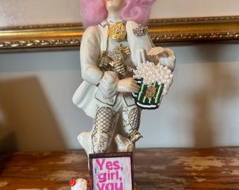 Frenchman and his dog going to the Mardi Gras ball