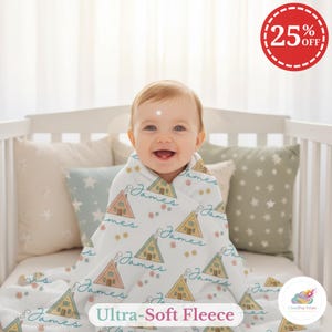 Cobertor de bebê personalizado: decoração aconchegante de lã para berçário, nome personalizado