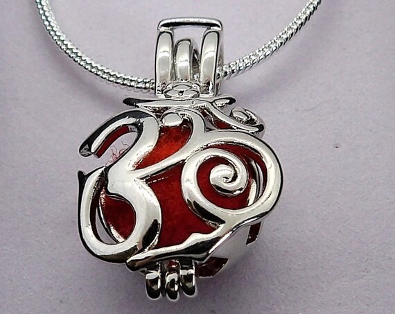 Aromatherapy Necklace with a Geometric Cage Pendant, Aromatherapy Jewelry (A78)