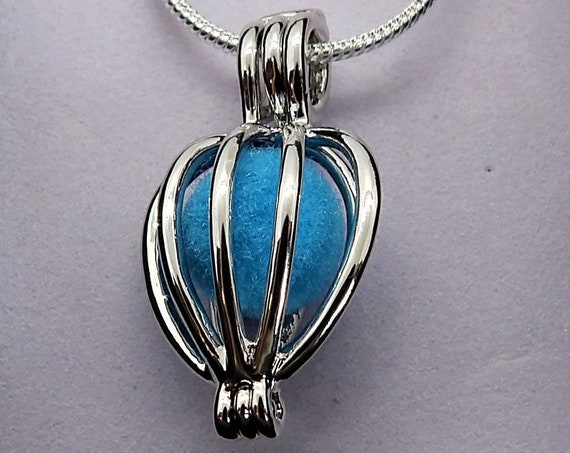 Aromatherapy Necklace with a Sphere Cage Pendant, Aromatherapy Jewelry (A75)